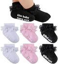 Baby Girl Ruffle Socks with Grips Lace Frilly Ankle Dress Socks by MKYSZLTSOCKS-EnjoyComfort