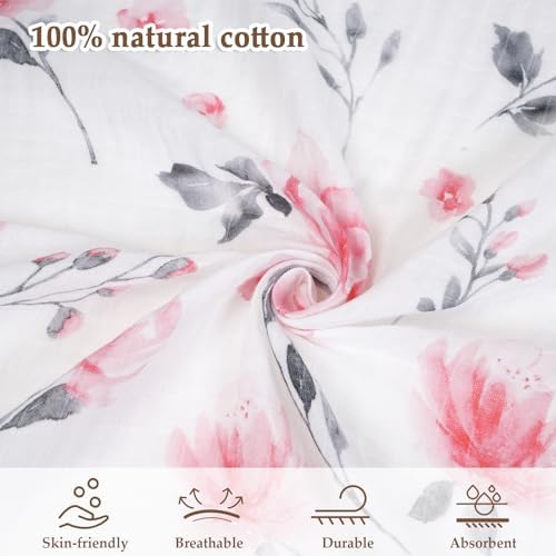 david's kids 4 Pack Baby Muslin Swaddle Blankets, 100% Cotton and Ultra Soft - Image 5