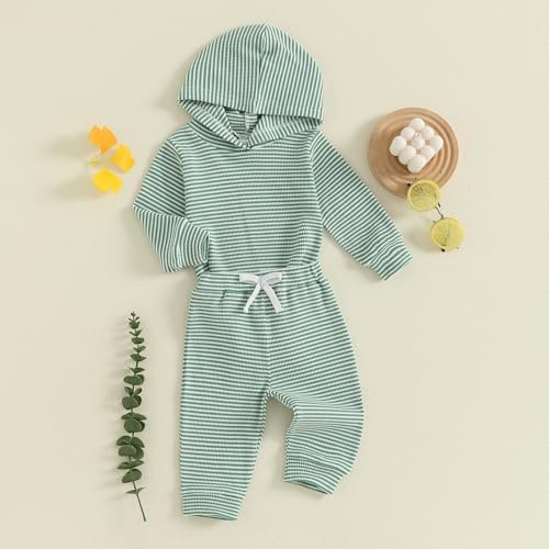 Thorn Tree Newborn Unisex Baby Clothes Set Hooded Long Sleeve Bodysuit Stretchy - Image 3