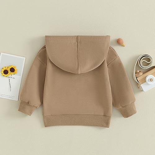 Unisex Baby Boy Girl Clothes Hooded Sweatshirts Solid Color Long Sleeve Hoodies - Image 3