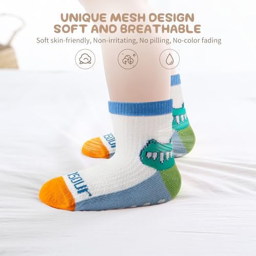 Aroveea Toddler Socks Non Slip Grip Ankle Baby 12 Pack - Image 3