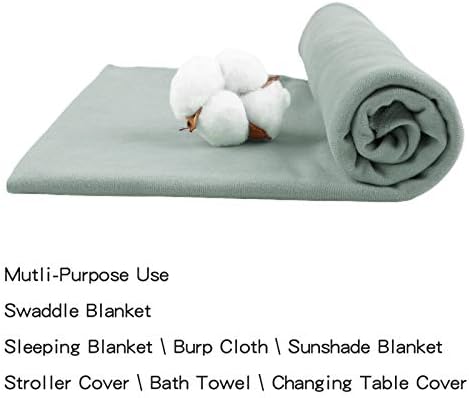 PESAAT Cotton Baby Swaddle Hat Set Newborn Infant Hats Receiving Blankets - Image 2