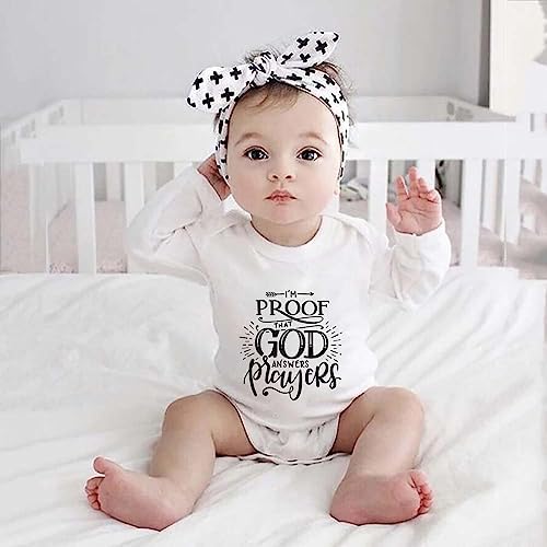 listery I'M Proof That God Answers Prayers Baby Bodysuit Baby Religious Infant - Image 2