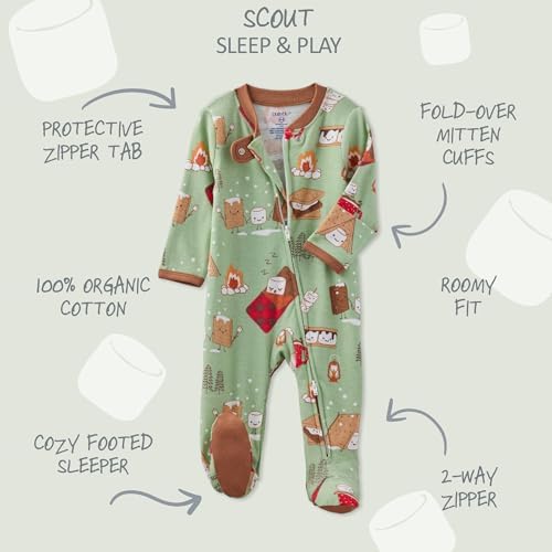 Butterblu Scout Sleep & Play 100% Organic Cotton Footed Zip Front PJs | GOTS - Image 2