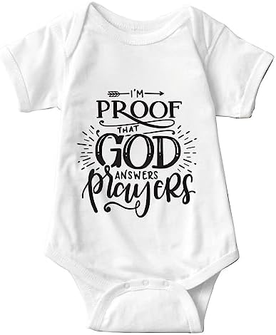 listery I'M Proof That God Answers Prayers Baby Bodysuit Baby Religious Infant by listery