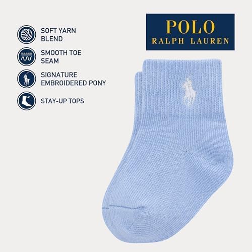 Polo Ralph Lauren Baby’s Classic Sport Ankle Socks, 6 Pair Pack, Soft Stretchy - Image 5