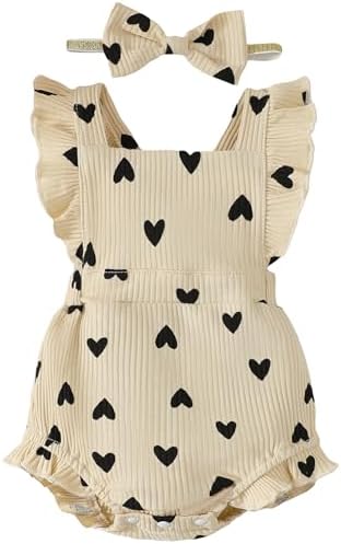 Fullfamous Baby Girl Ruffled Jumpsuit and Headband Set by Fullfamous