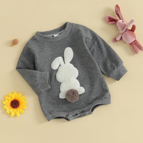 VISGOGO Newborn Infant Baby Boy Oversized Romper Sweater Bodysuits Coming Home - Image 3