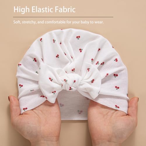 Baby Girls Hair Bow Knot Turban Hat Newborn Hospital Hats Infant Toddler Head - Image 3