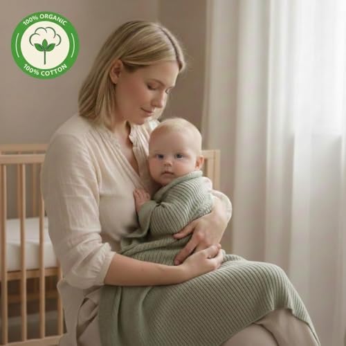 Receiving Blankets, 100% Organic Cotton Knit, Baby Swaddle 2-Pack | - Image 5