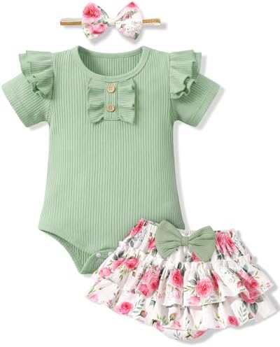 HONGTEYA Baby Girl Clothes Set Newborn Infant Summer Outfits by HONGTEYA