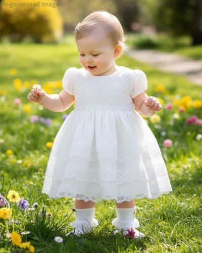 Baptism Socks for Baby Newborn White Turn Cuff Cross Socks, Toddler Ruffle Sock - Image 2
