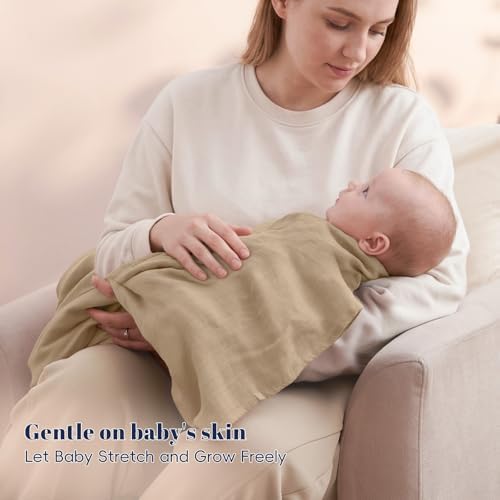 PHF Muslin Swaddle Blankets for Newborn, Large 47x 47 Inches 4 Pack Organic - Image 7