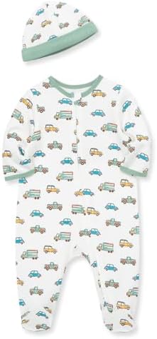 Little Me Baby Boy Clothes 2-Piece Baby Sleeper and Cap Set, 100% Cotton by LittleMeChildrensApparel