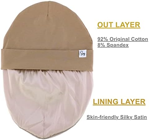 Jersey Beanie Hat for Newborn Baby Boys Girls Silky Satin Lined Hats Bonnet - Image 4