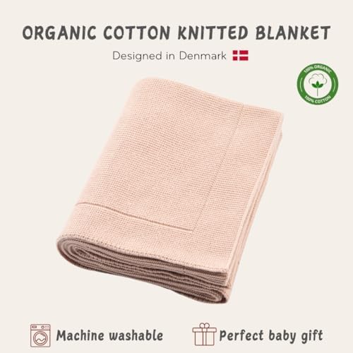 Receiving Blankets, 100% Organic Cotton Knit, Newborn Baby Swaddle | - Image 3