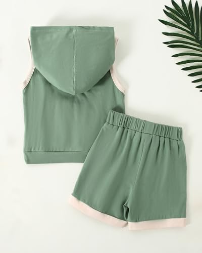 SANMIO Toddler Boy Clothes Summer Outfits Hoodie Tank Tops and Shorts Set - Image 6