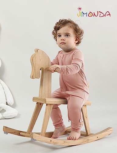 Jimonda Baby Romper Boys Girls Bamboo Pajamas 2-Way Zipper Footless Unisex Long - Image 4