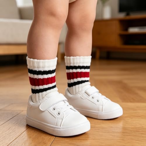 Baby Non Slip Socks with Grip, Toddler Cotton Crew Socks - Image 3