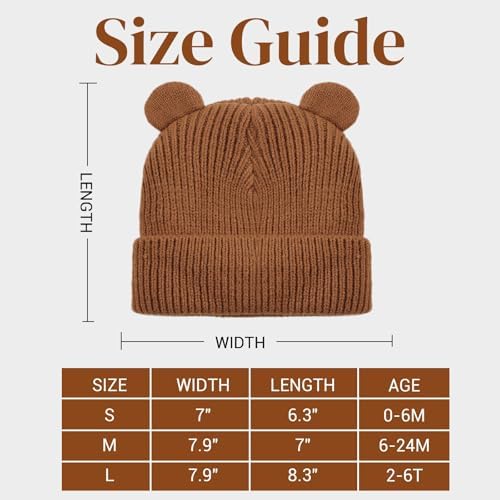 Bear Baby Beanie Knitted Baby Winter Hat Infant Toddler Boys Girls Beanie - Image 6