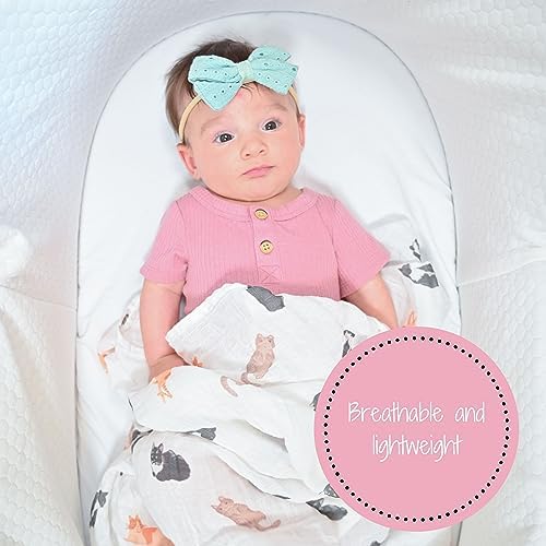 LollyBanks Baby Blankets 2 Pack, 100% Organic Cotton Muslin Swaddle Blankets - Image 4