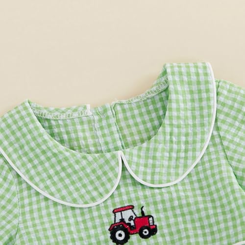 Baby Boy Girl Bubble Romper Short Sleeve Collar Summer Bodysuit - Image 5