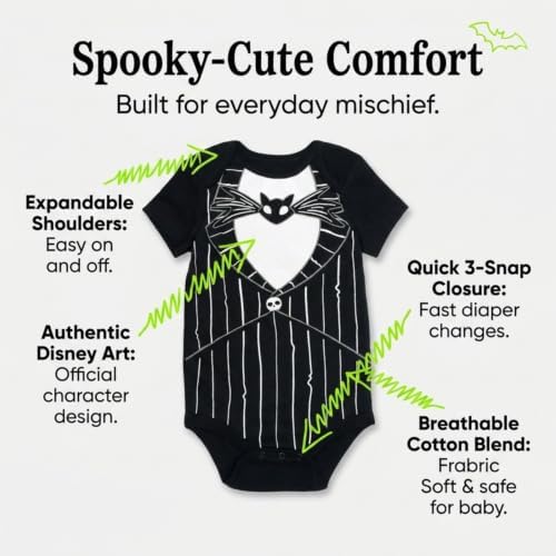Disney Nightmare Before Christmas Baby 5-Pack Short Sleeve Bodysuits - Image 4