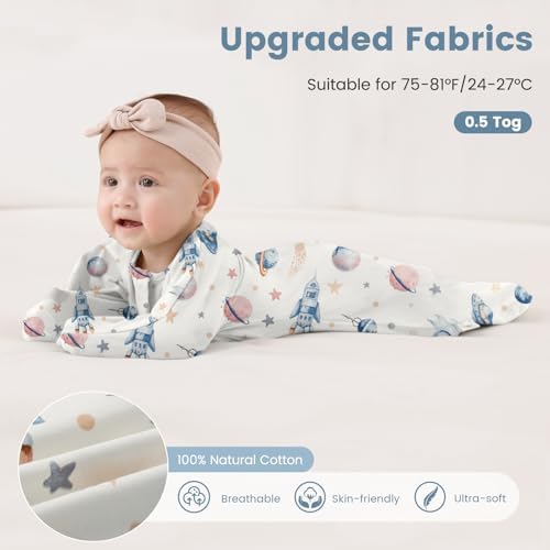 ZIGJOY Swaddle Sleep Sack 6-12 Months, 1.0 Tog Cotton Baby Swaddle Blanket - Image 5