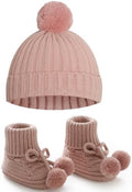 Baby Hats and Booties Set Newborn Knit Pompom Beanie Caps Shoes Winter by WuguguBabyClothes