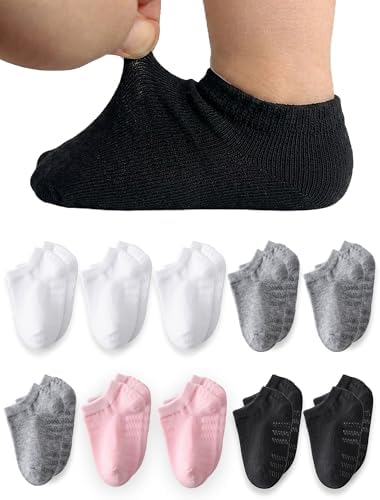 Toddler No Show Socks 10 Pairs Cotton Non Slip Baby Socks by Unknown