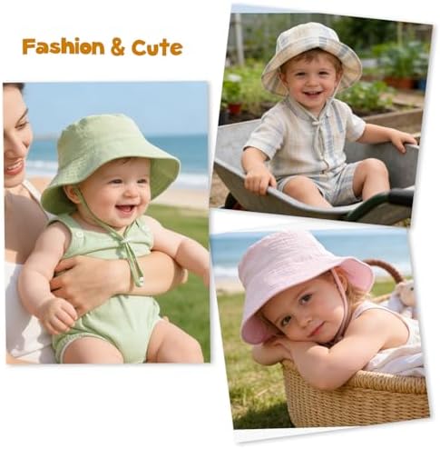 Baby Sun Hat Infant Toddler Summer Cotton Yarn Beach Bucket Hat - Image 7
