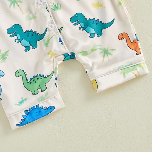 Kuriozud Baby Girl Boy Romper Pajamas Onesie Short Sleeve Button Down Pjs - Image 7