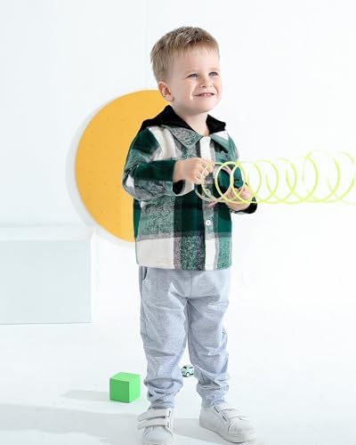 Toddler Baby Boy Long Sleeve Shirt Flannel Buffalo Plaid Shirts Button Down - Image 2