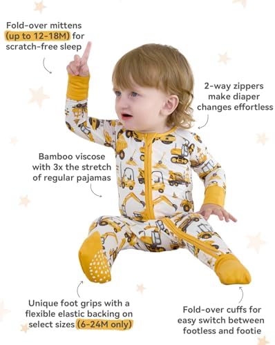 babee Reshinee Bamboo Viscose Baby Footie Pajama, Zipper Sleeper Boys Girls - Image 3