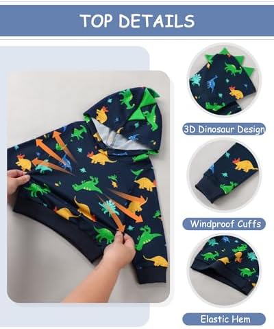 Toddler Baby Boy Clothes Dinosaur Hoodie+Pant 2Pcs Outfit Set 9M-5T - Image 5