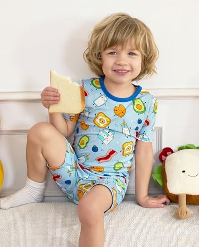 babee Reshinee Bamboo Viscose Toddler Boys Pajamas Set, Short Sleeve Kids - Image 7