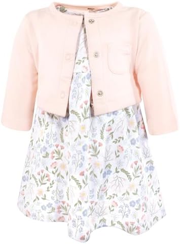 Hudson Baby Infant and Toddler Girls Cotton Dress and Cardigan Set by HudsonBaby