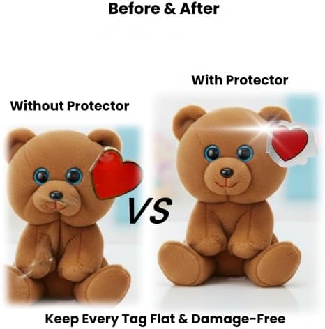 32-Pack Beanie Baby Tag Protectors – Clear Plastic Heart Tag Covers - Image 4