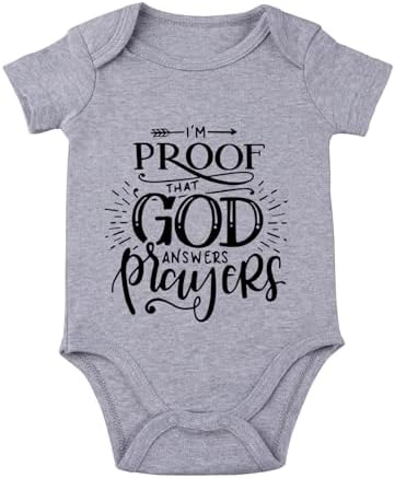 listery I'M Proof That God Answers Prayers Baby Bodysuit Baby Religious Infant by listery