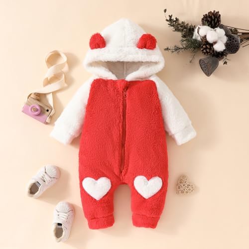 Newborn Baby Boy Girl Bear Outfits Bear Fleece Suit Zipper Hooded Romper - Image 7