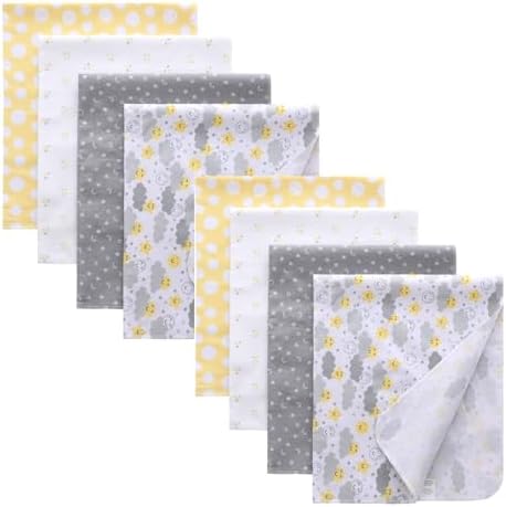 Cotton Flannel Receiving Blankets Baby 8 Pcs, Baby Swaddle Blankets, Infant by Unknown