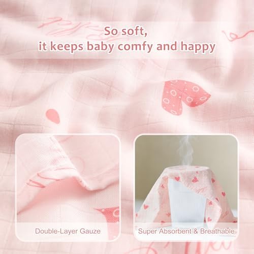 Baby Swaddle Blankets, Bamboo Muslin Receiving Blanket | 1-Pack, Lightweight & - Image 3
