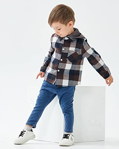 Toddler Baby Boy Long Sleeve Shirt Flannel Buffalo Plaid Shirts Button Down - Image 2