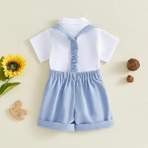 PUHHAPIEY Baby Boy Gentleman Wedding Outfit Dress Romper Suspender Pants | 0 3 - Image 5