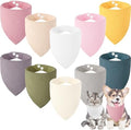10 Pcs Muslin Cotton Triangle Dog Bandanas Reversible Pet Bibs Scarf Dog Scarves by Bunnycool