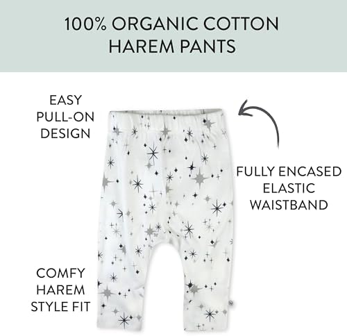 HonestBaby Unisex-Baby Multipack Harem Pants Roomy Fit Pull on Bottoms 100% - Image 3
