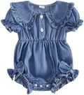 Baby Girl Denim Outfit Button Romper Jean Jumpsuit Shorts Overalls Toddler by Emmababy