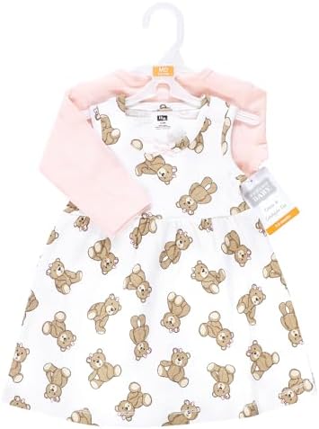 Hudson Baby Infant and Toddler Girls Cotton Dress and Cardigan Set - Image 2