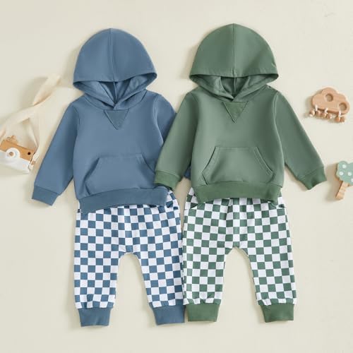Infant Baby Boy Fall Winter Clothes Outfit Hooded Long Sweatshirt Pant Set - Image 4