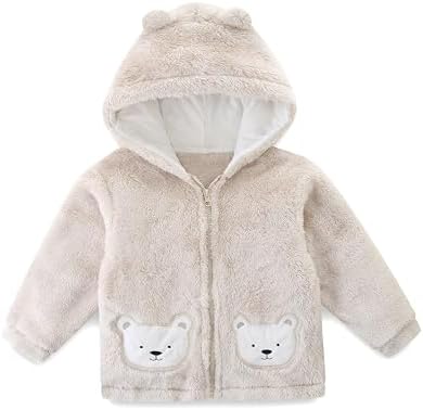 Unisex Baby Fleece Jacket Winter Sherpa Lined Hoodie by JingleBaBa